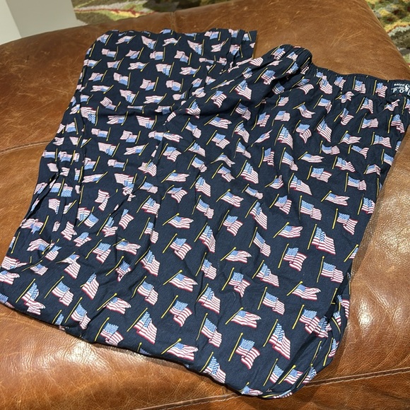 Polo by Ralph Lauren Lounge Pajama Pants Men’s XL Navy w/ American Flags - Picture 7 of 7